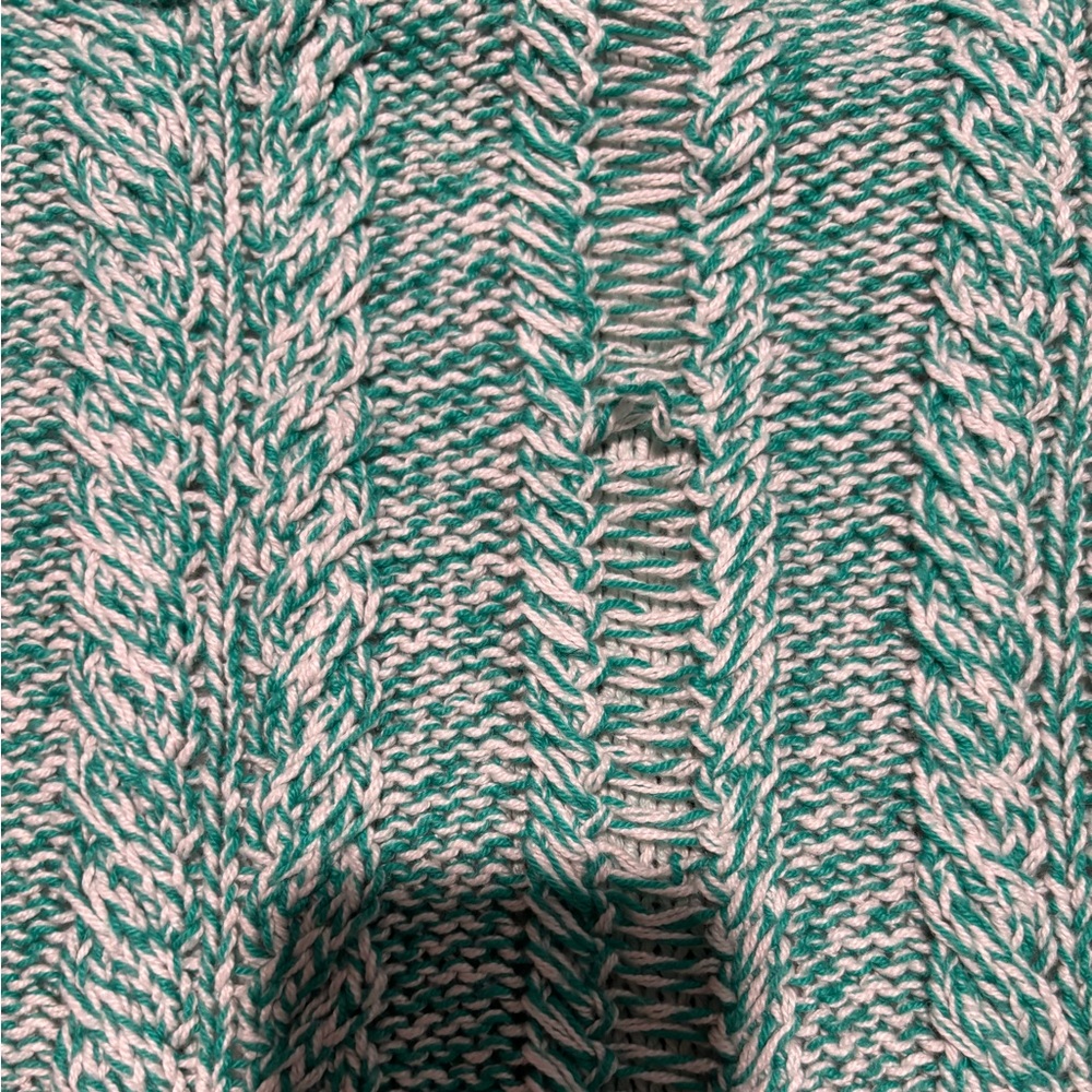 American Eagle Outfitters Teal Cable Knit Sweater - Picture 5 of 6
